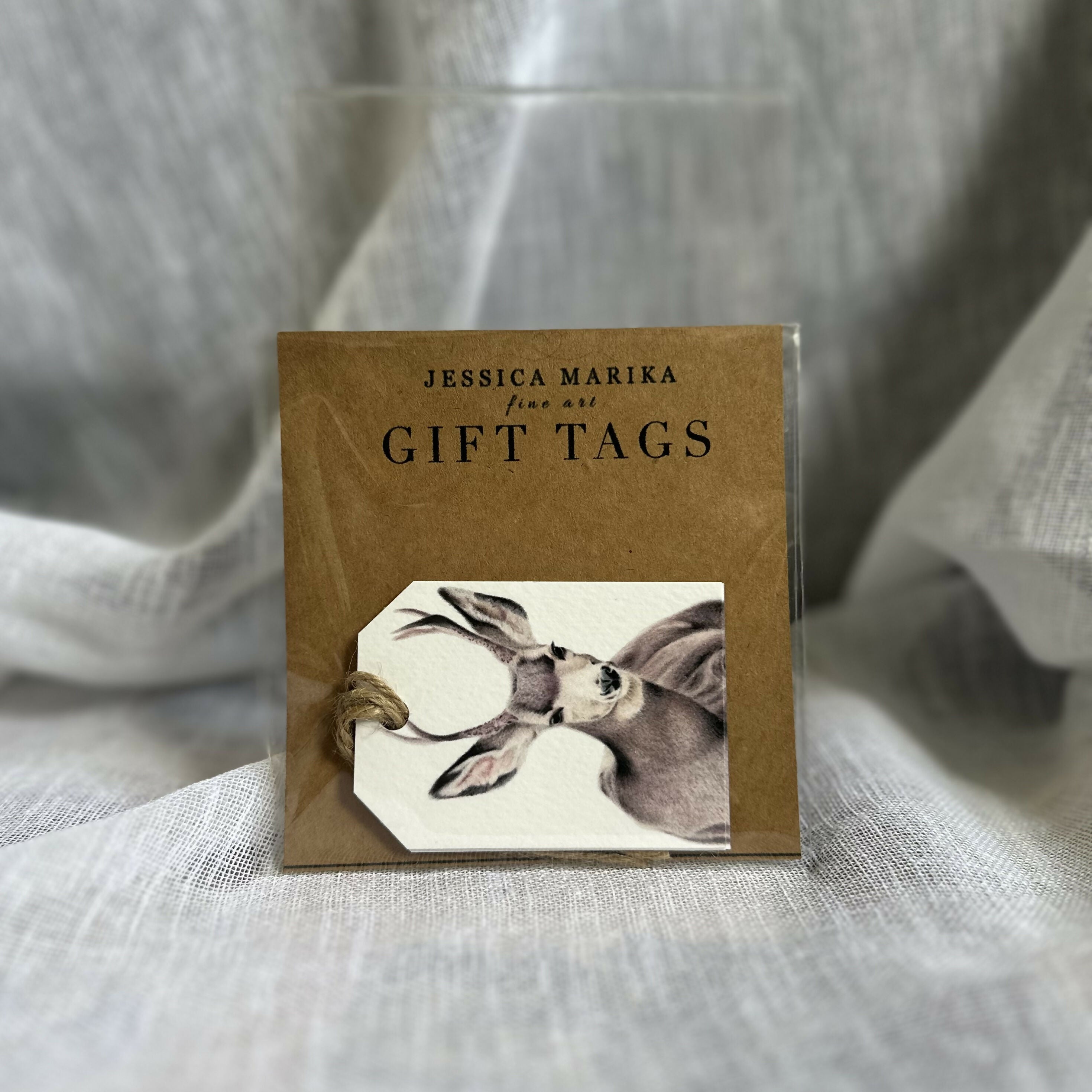 Mule Deer Gift Tags – Set of 4 Tags – Wildlife Illustration – Nature Lover Gift – Handmade