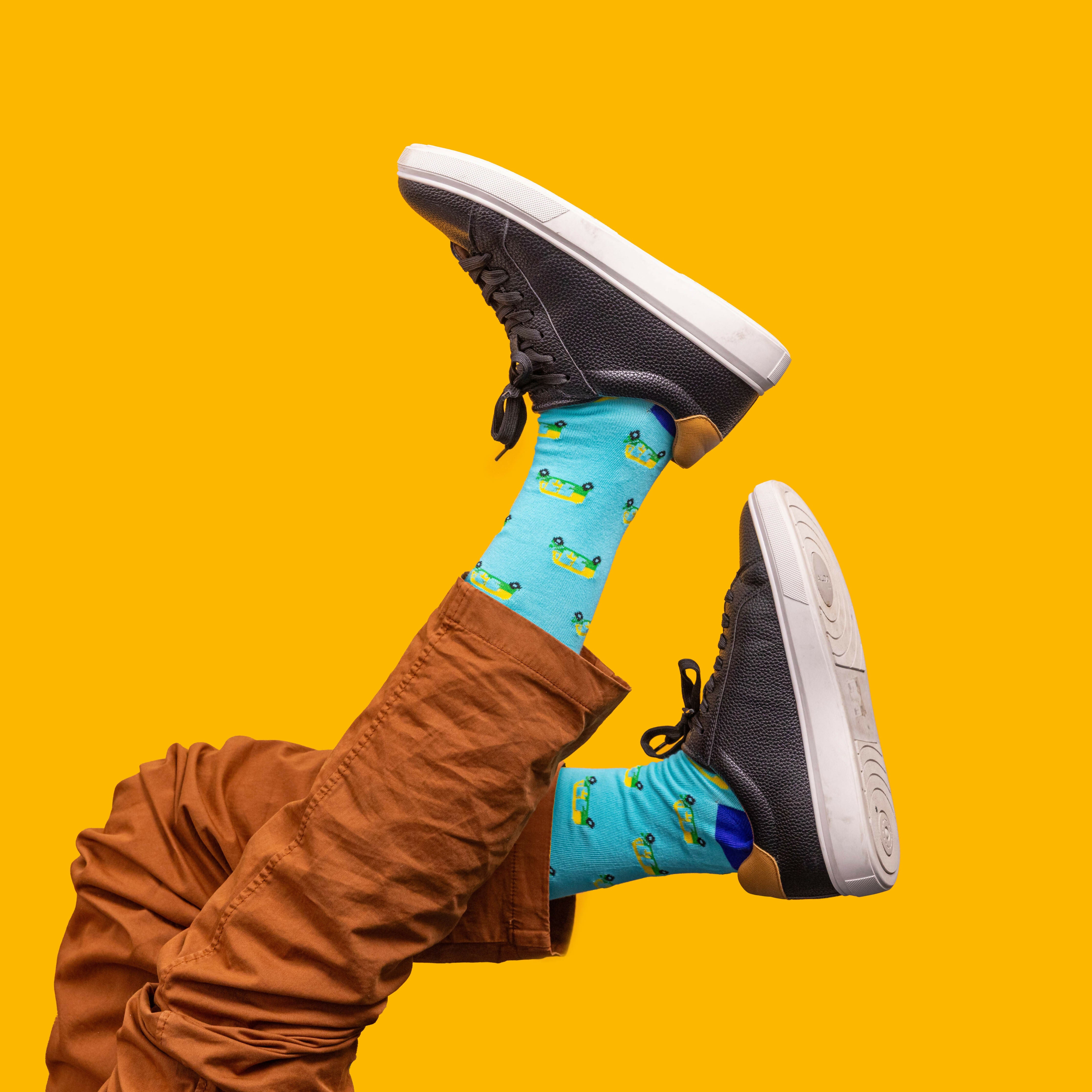 Persona Rickshaw Pattern Egyptian Cotton Men's Socks | UK 6.5 - 11