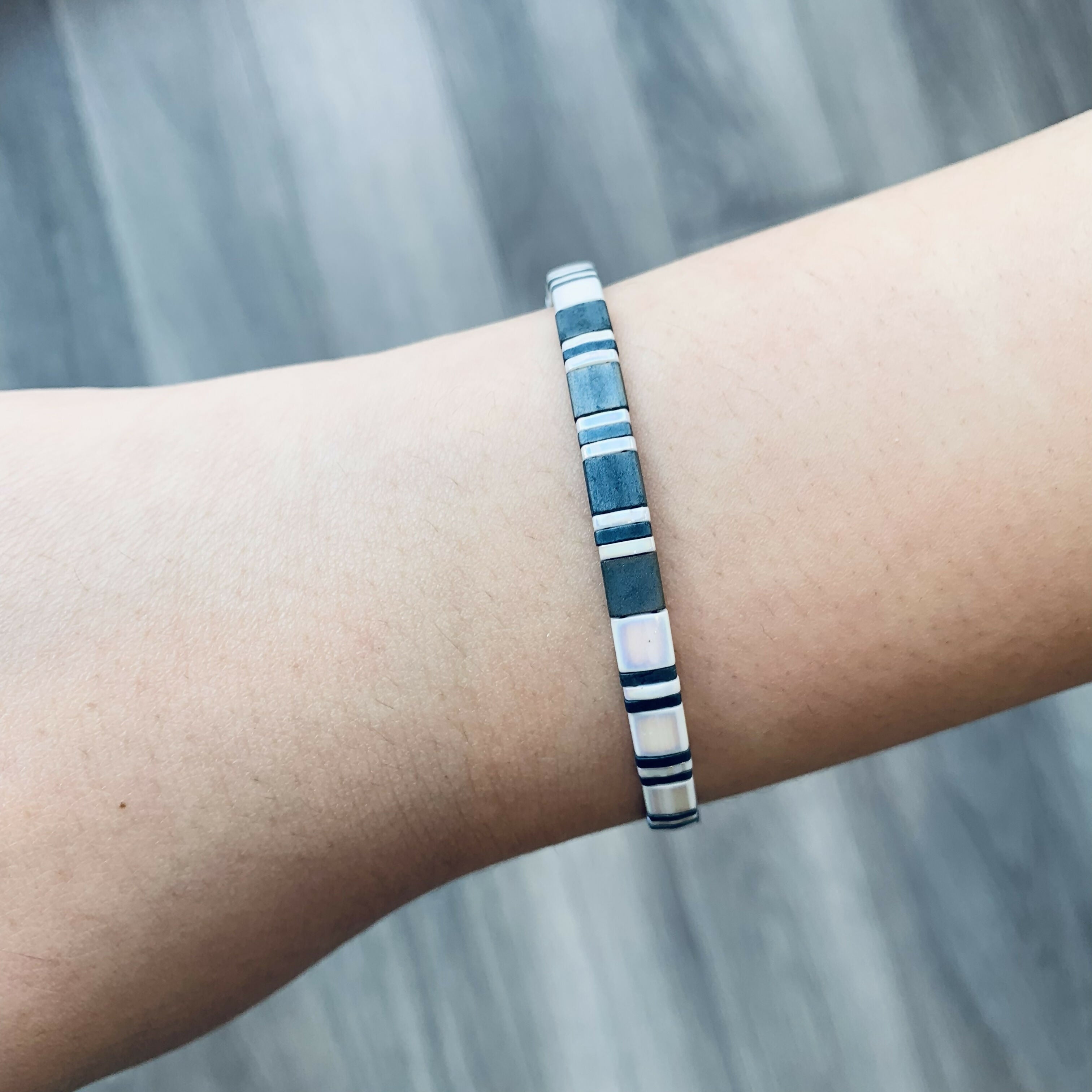 Japanese Tila Glass Bead Bracelet