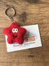Felted Smiley Star Keyring