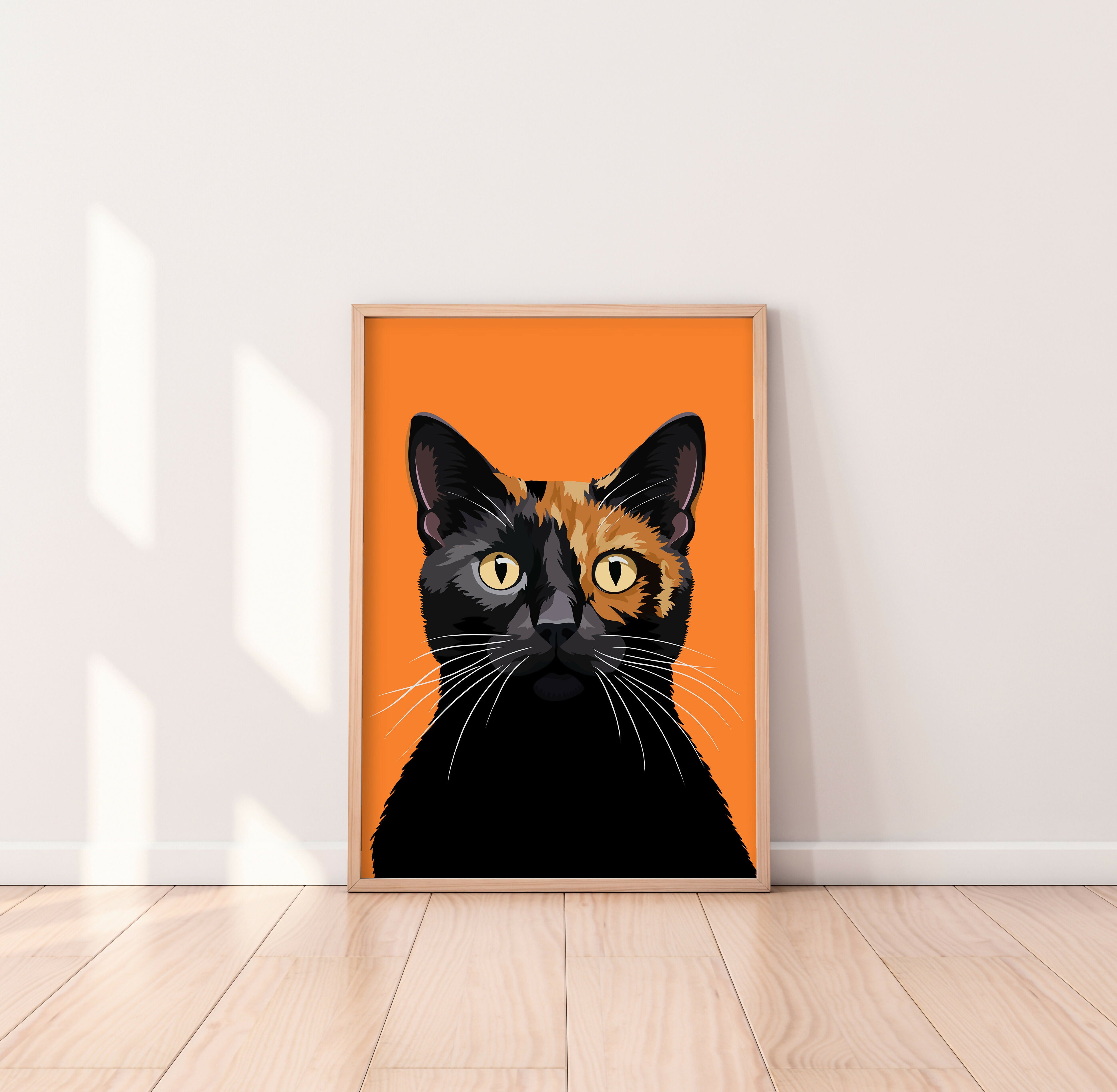 Black and Ginger Calico Cat Art Print