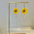 Micro Crochet Sunflowers Drop and Dangle Earrings