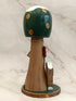 30cm Green Handmade Free Standing Painted Wooden Rounded Topped Toadstool Elf House - Whimsical Woodland Ornament & Holiday Keepsake