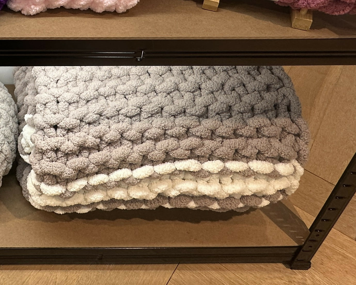 CHUNKY HAND KNITTED BLANKET