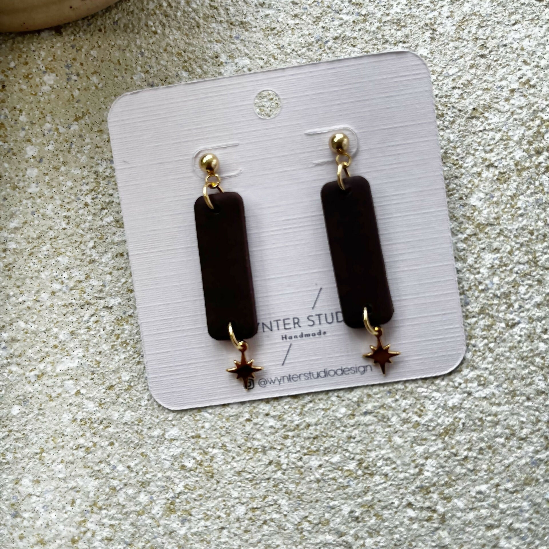 Minimal Mocha Clay Earrings