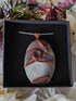 Botswana Agate Wire Wrapped Crystal Necklace on Sterling Silver Chain