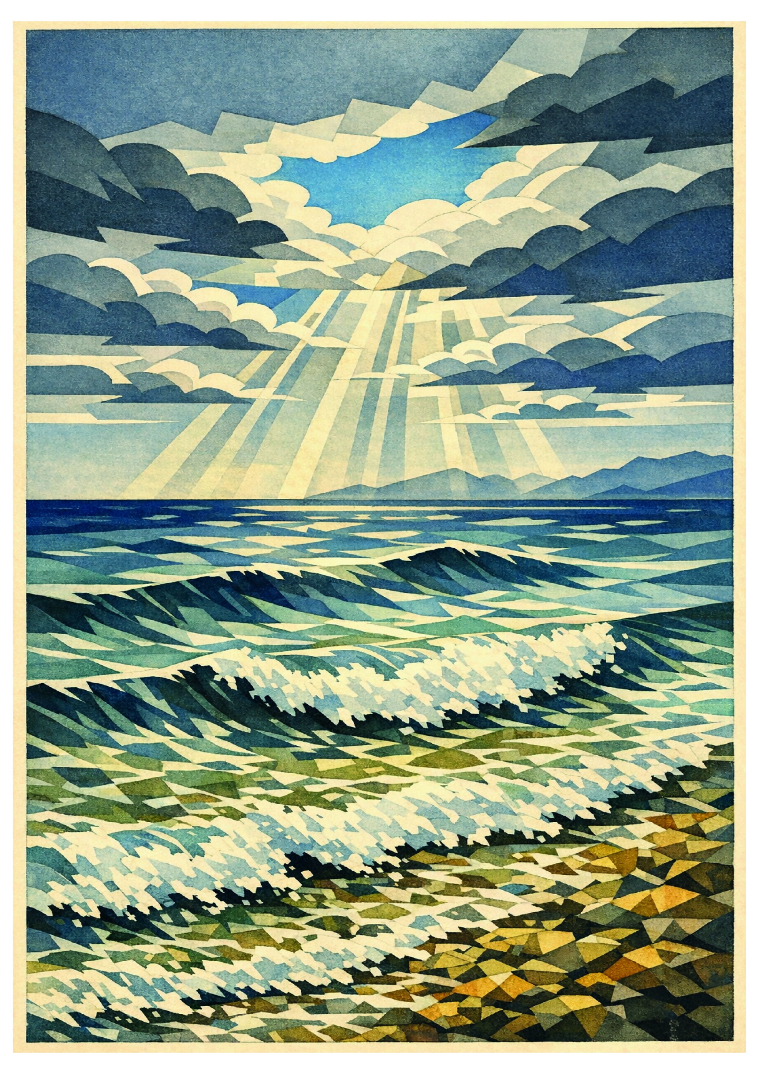 The Sea and Sky Framed Print