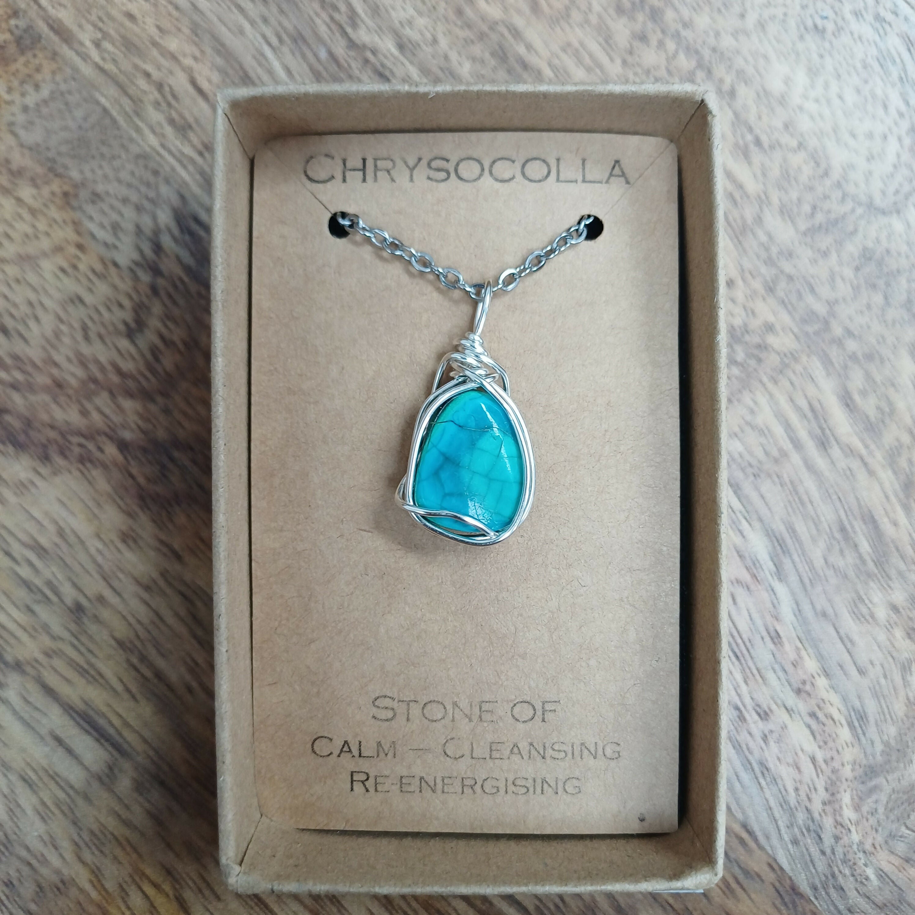 Chrysocolla Wire Wrapped Pendant