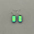 Green Dichroic Glass Necklace and Earrings Set - Sterling Silver, Handmade by Jade Tapson Glass.