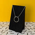 Sterling Silver Large Hammered Circle Pendant Necklace
