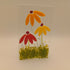 Fused Glass Orange and Red Flower Tealight