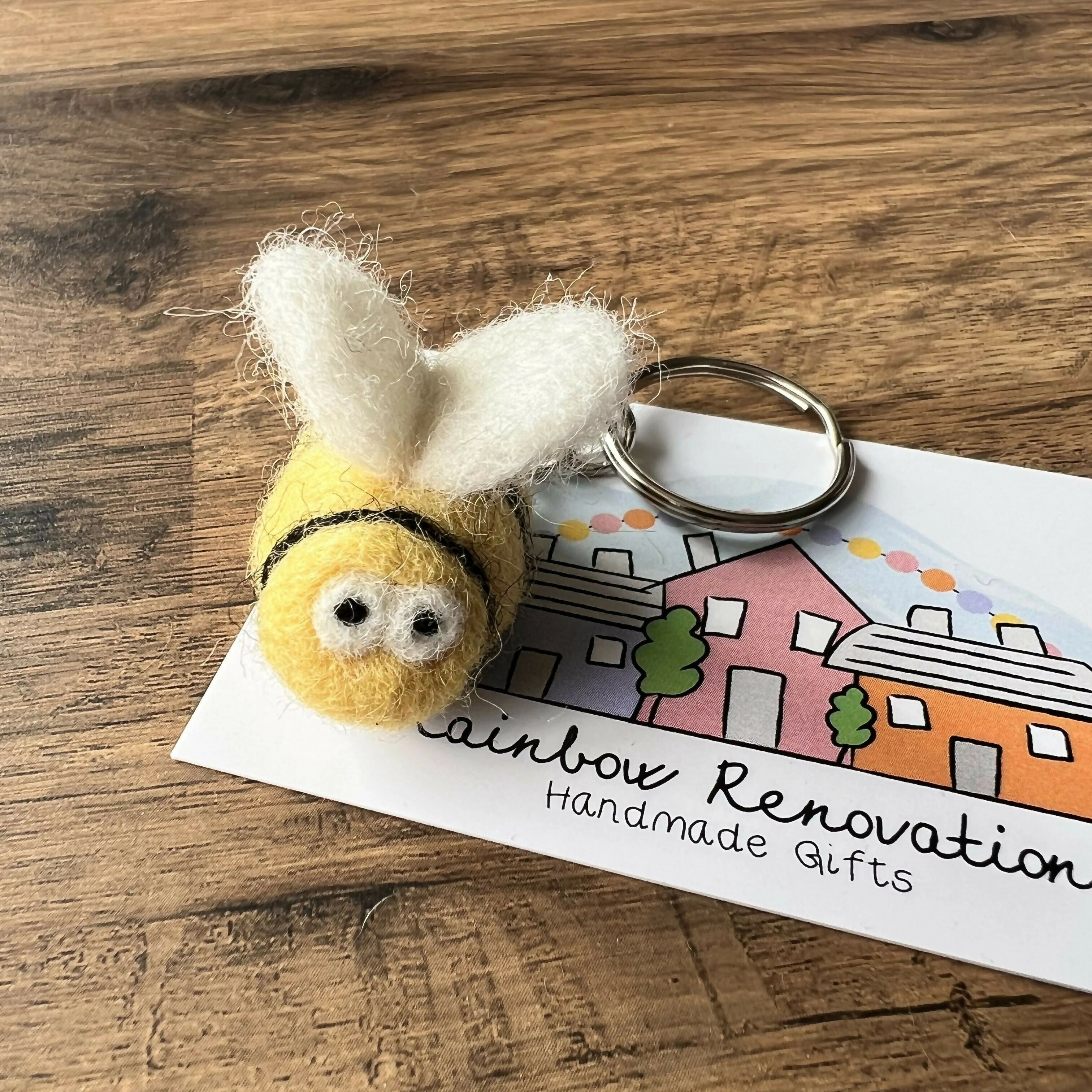 Felted Bee Keyring