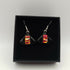 Red and Gold Triangular Dichroic Glass Earrings