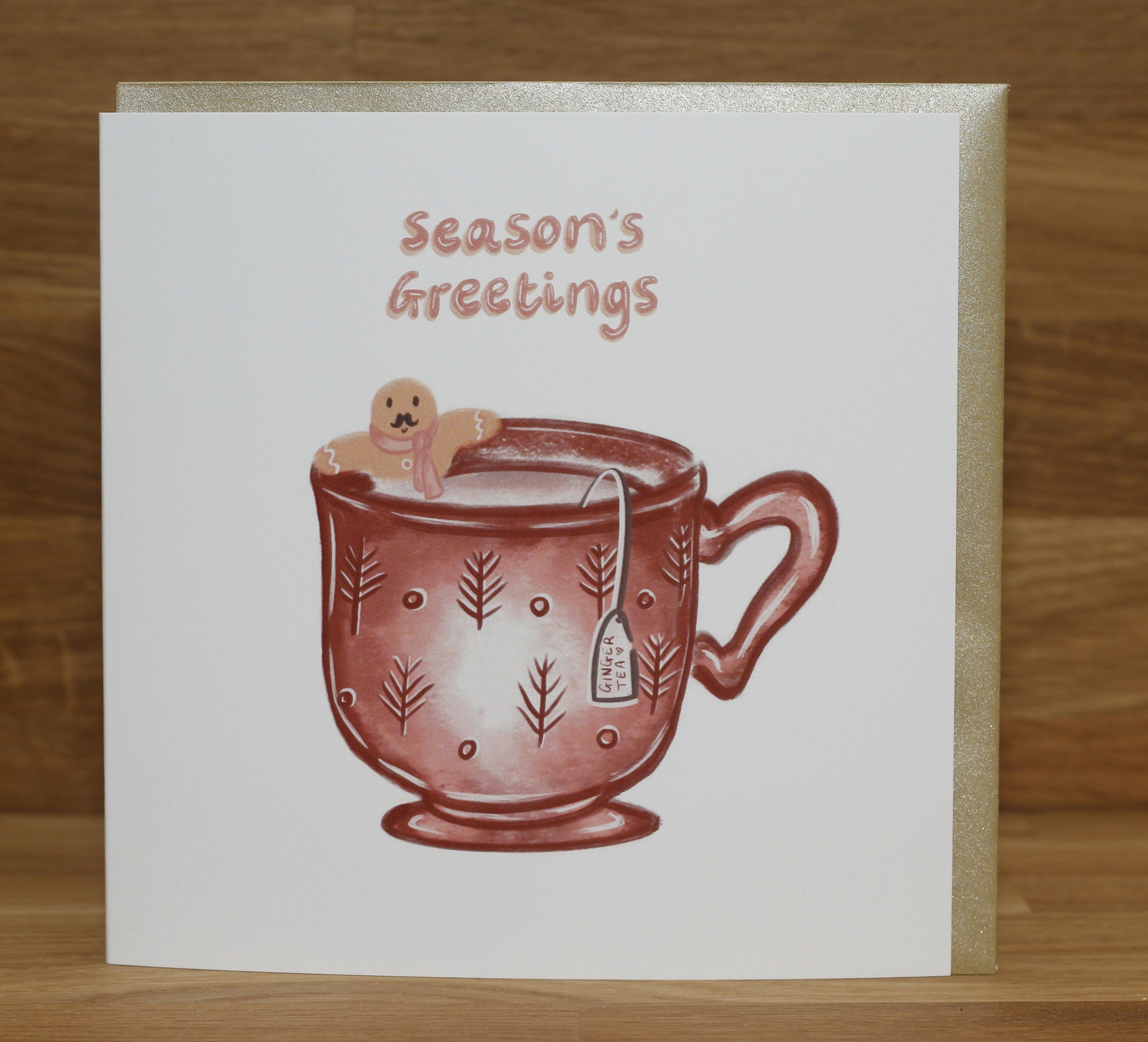 Gingerbread Tea Season's Greetings Christmas Card