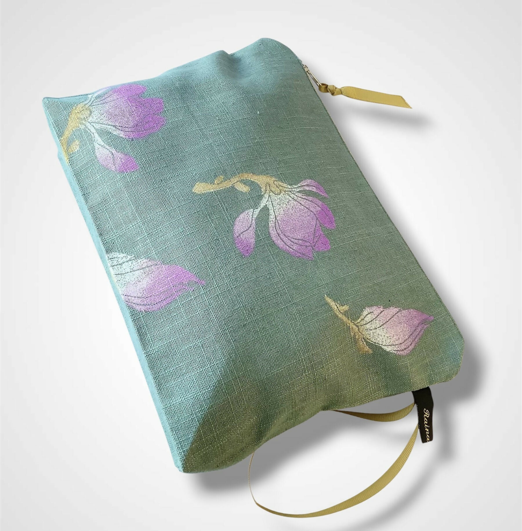 Sage Magnolias Linen Women’s Makeup Bag