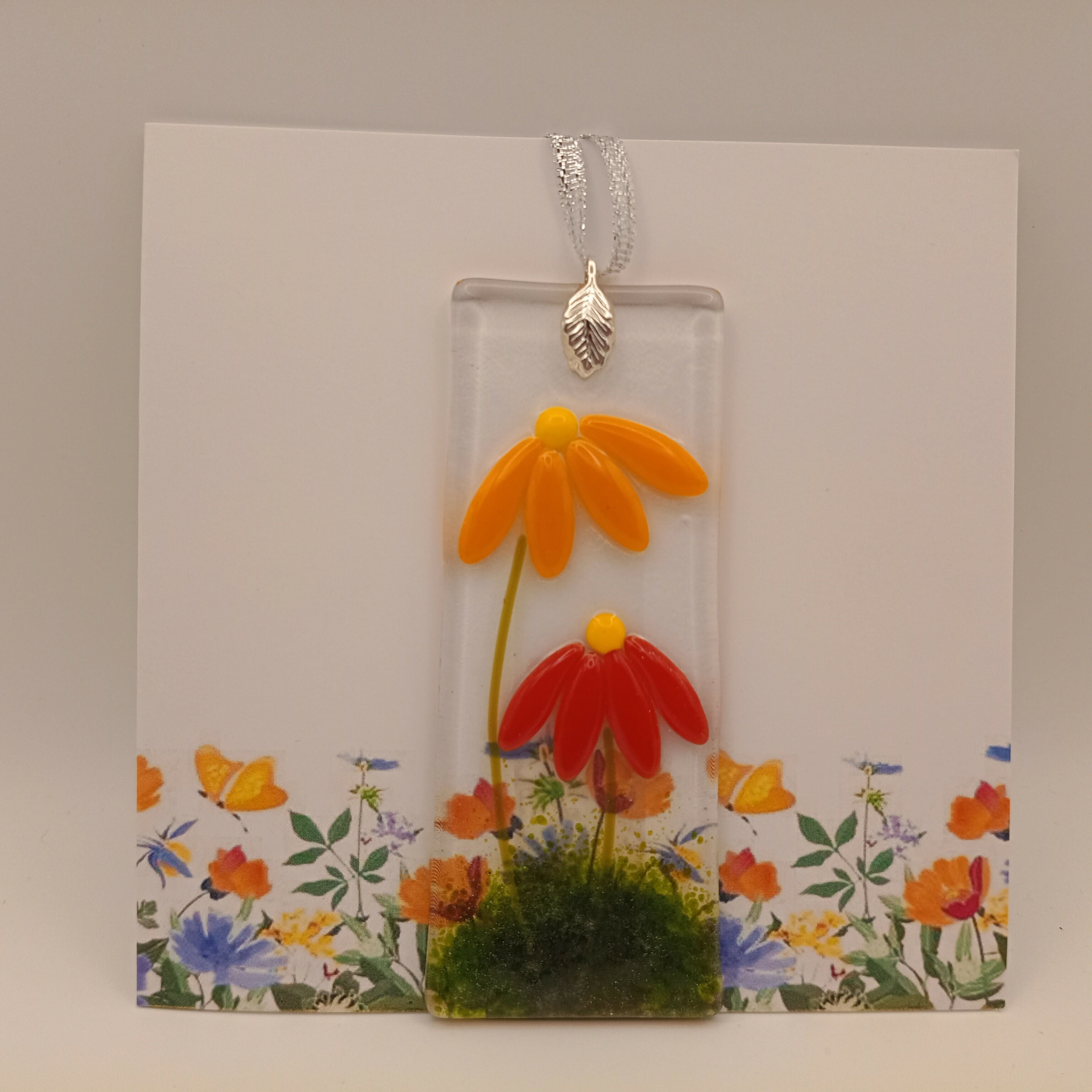 Fused Glass Flower Card
