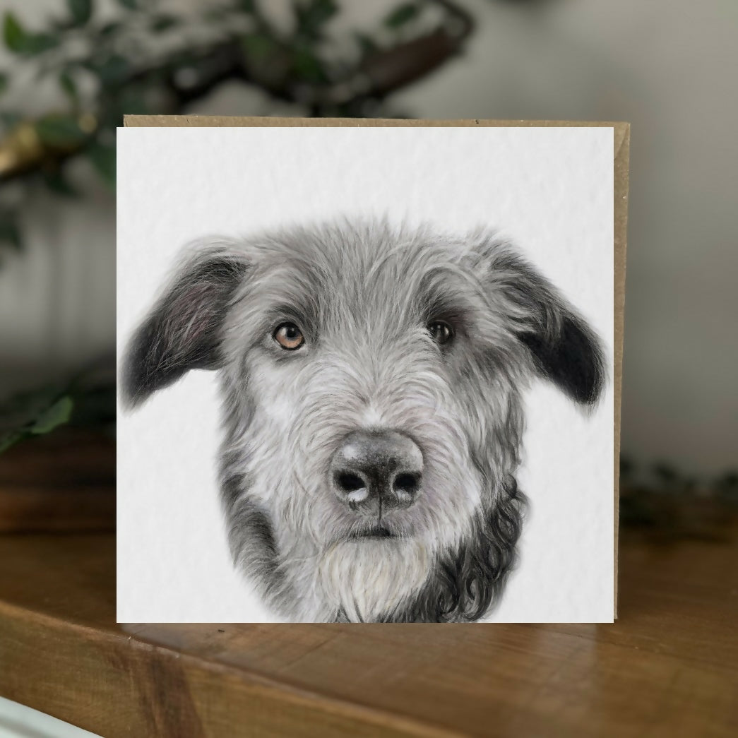 Irish Wolfhound Greeting Card – Dog Lover Gift – Blank Inside