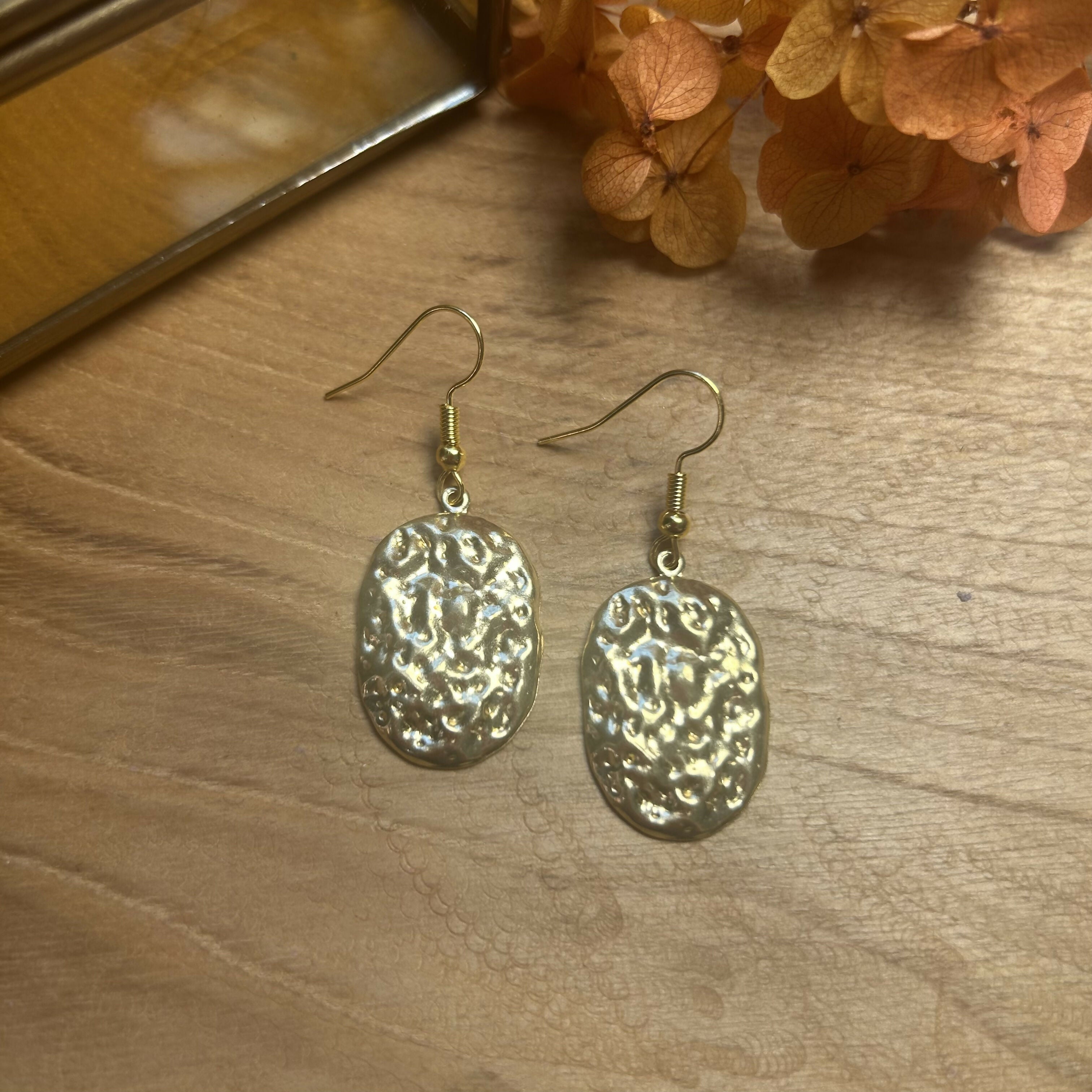 Lovely Hammered Charm Earrings