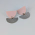 Pale Pink Tulip Geometric Earrings in Gold or Silver