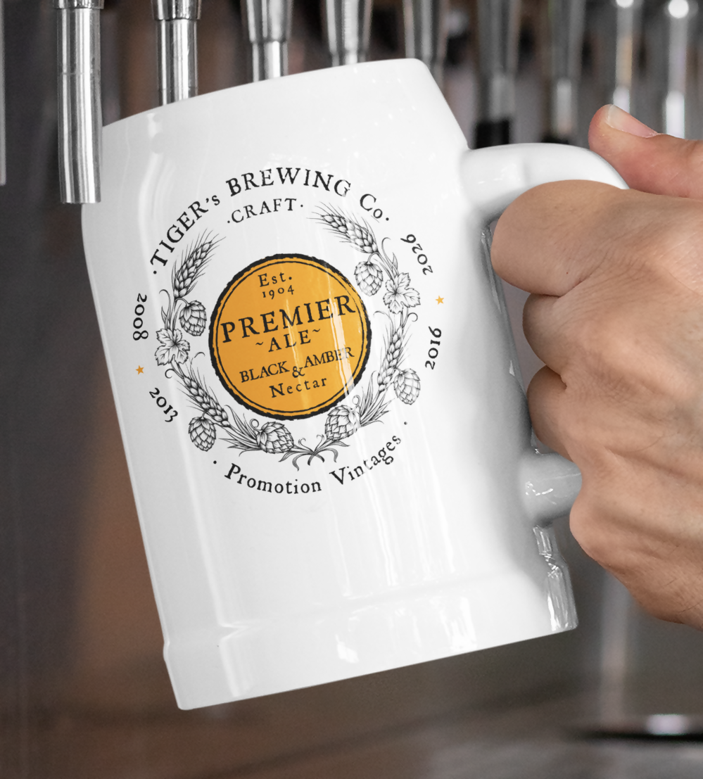 Hull City Beer Mug PREMIER ALE Design