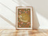 Ginger Tabby Cat Floral Art Print A4