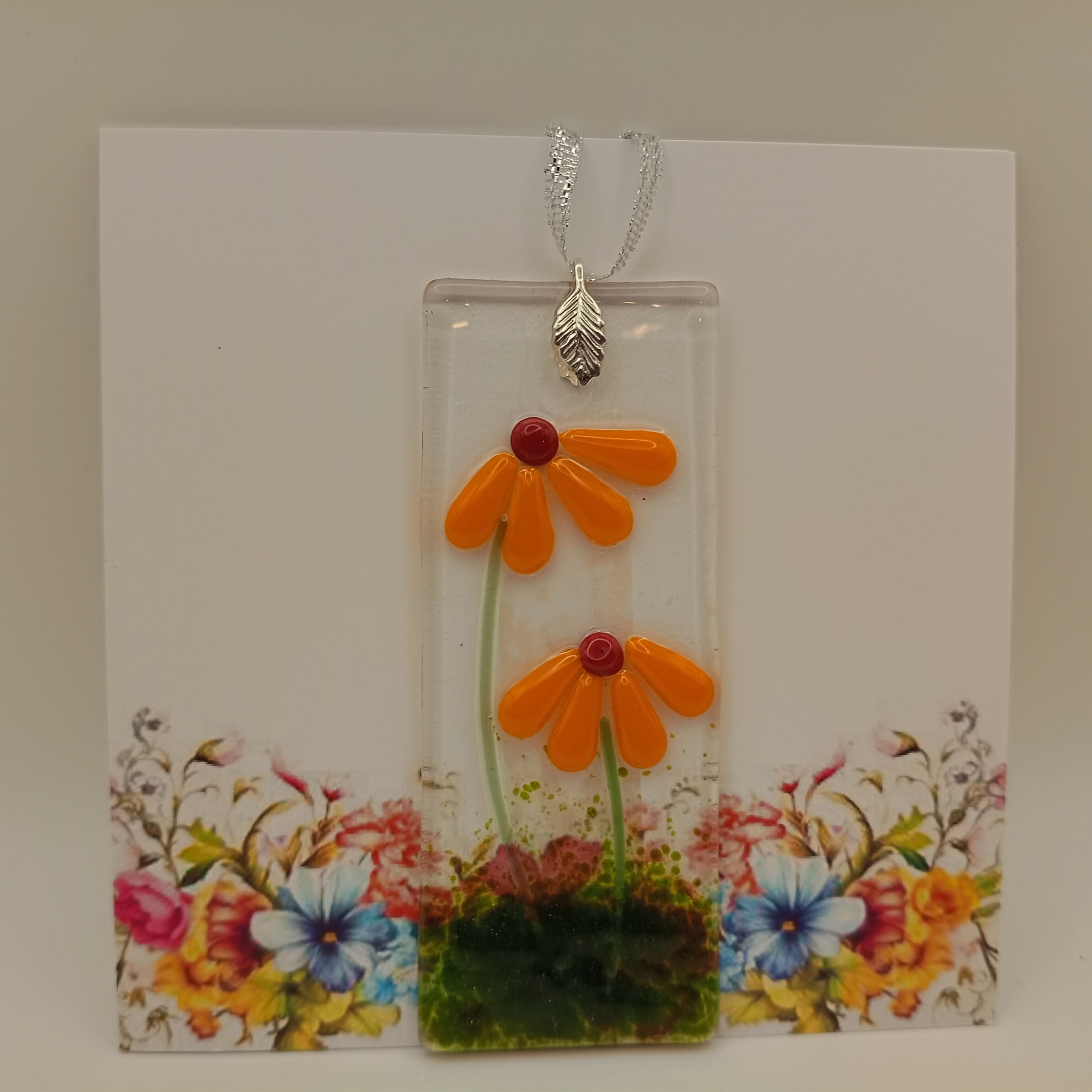 Fused Glass Flower Card