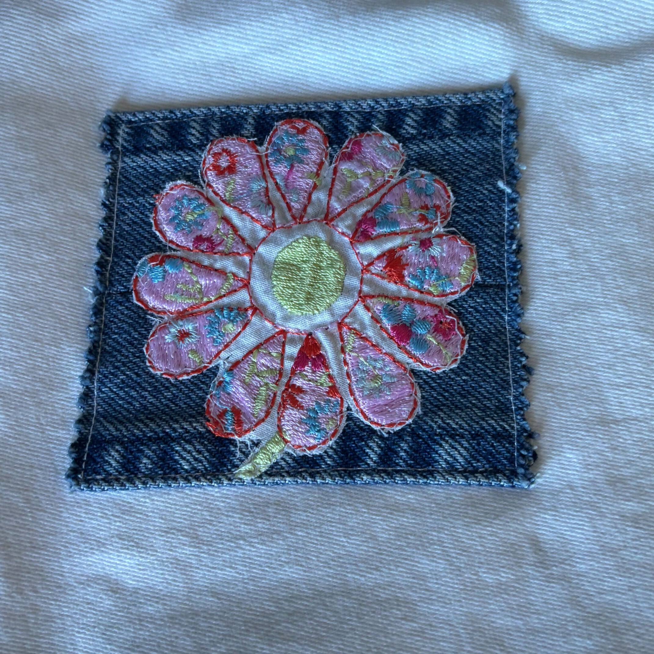 Unique Handcrafted Clutch Purse Wristie Bag Made From Upcycled Jeans And Fabric