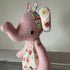 Felt Elephant with flower dungarees