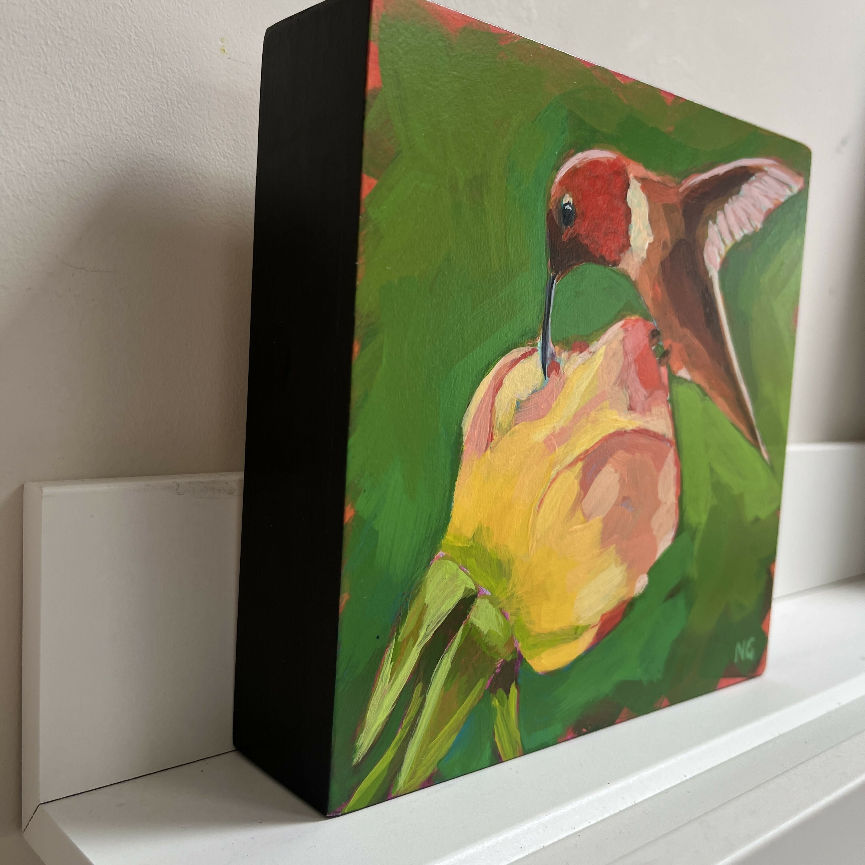 A Hummingbird’s Pause - Original Acrylic Painting