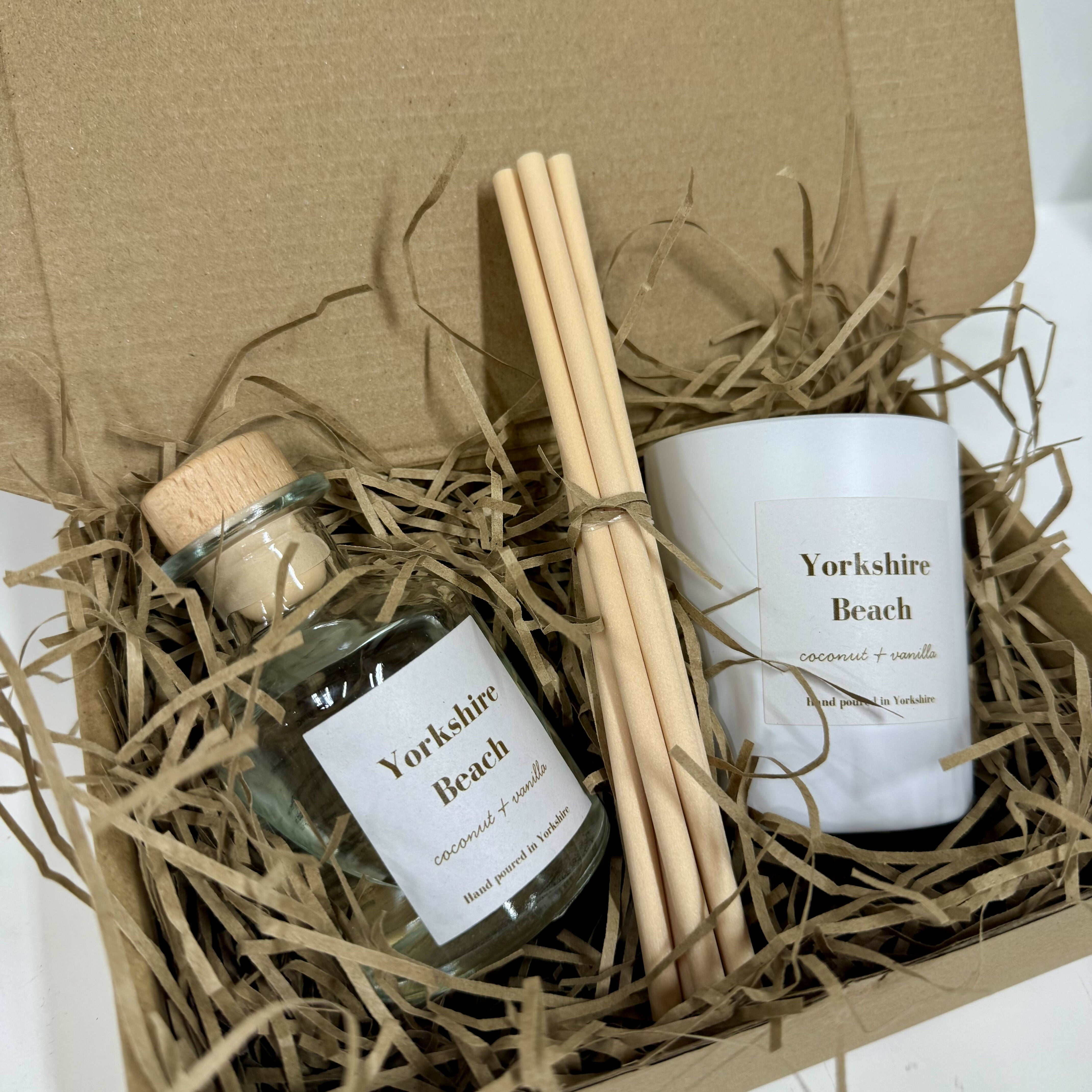 Yorkshire Beach Candle & Diffuser Gift Set - Coconut & Vanilla