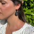 Floral Teardrop Earrings with Rhinestone Detail in Black