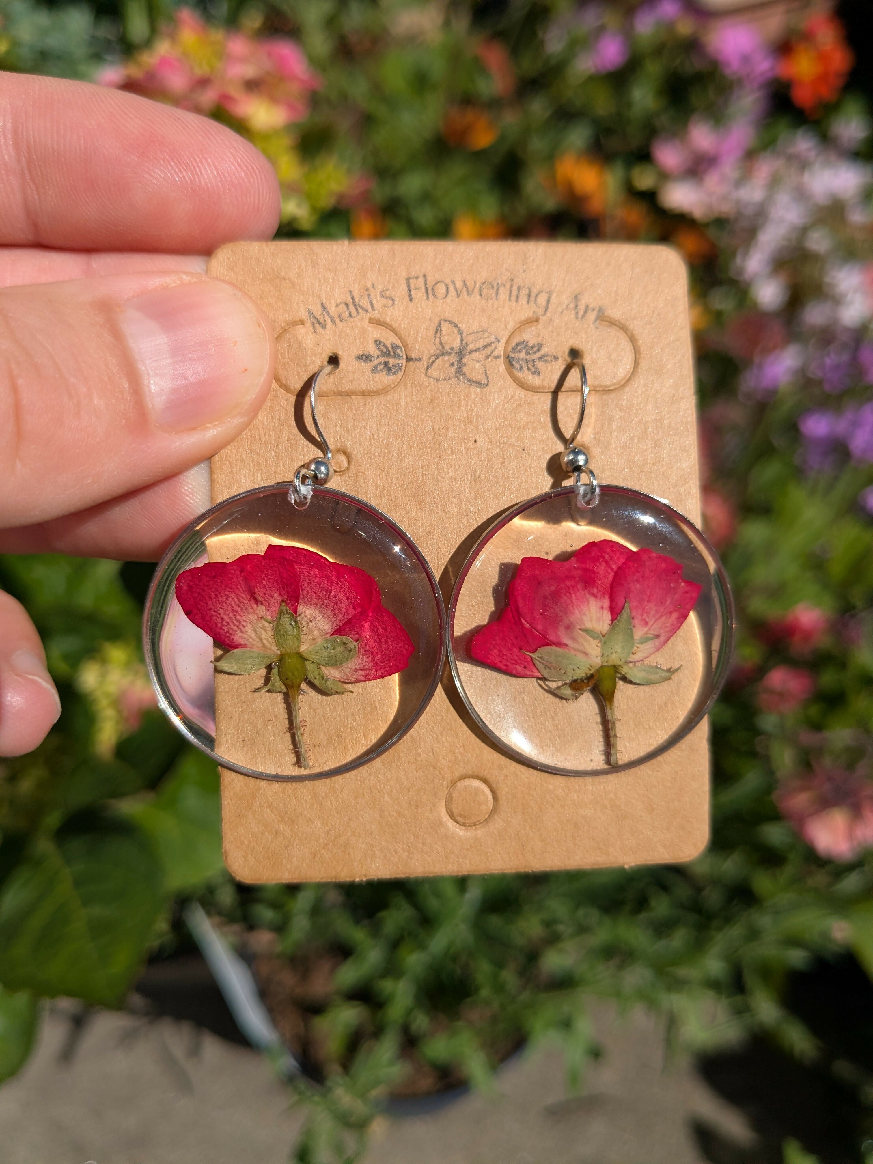 PRESSED ROSE EARRINGS