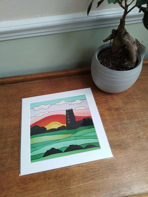 Mounted Print - "Sunset at Black Mill, Beverley"