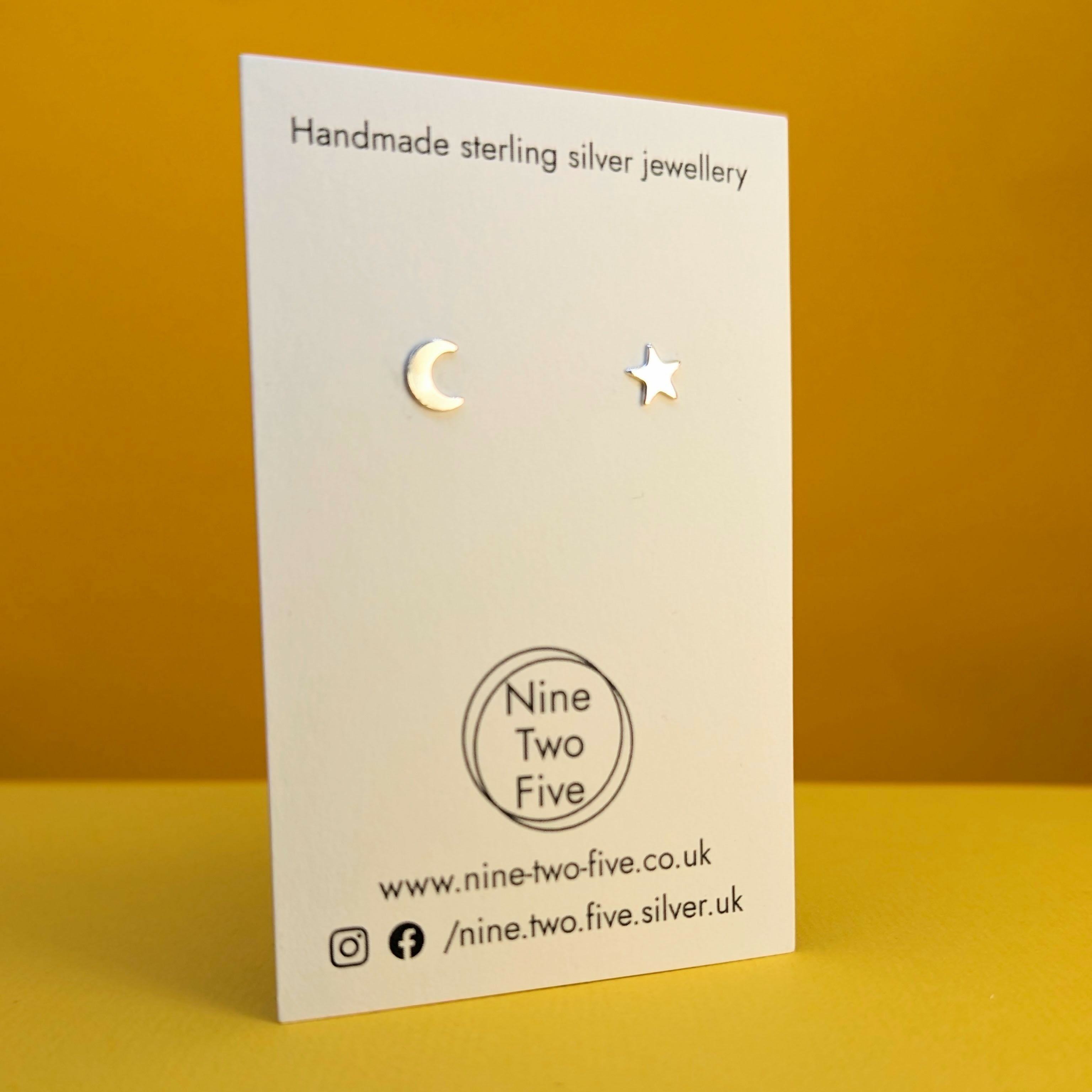 ‘Moon and Stars" Sterling Silver Moon-Star Stud Earring