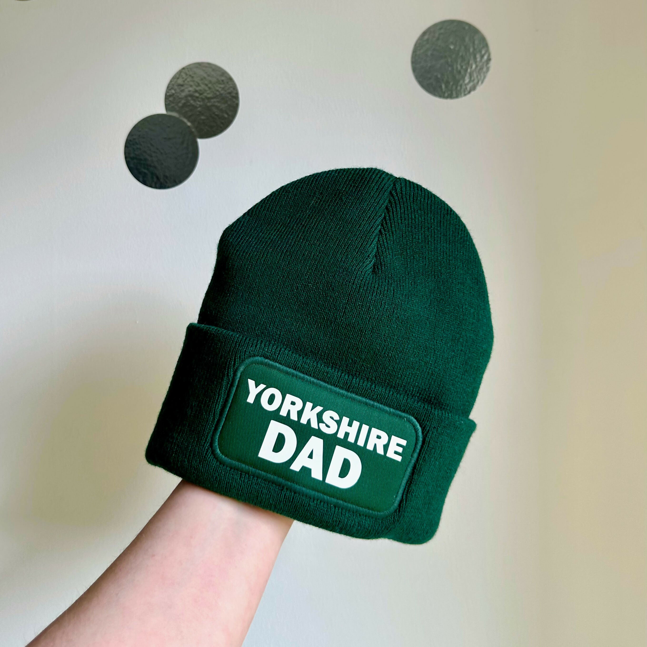 Yorkshire Dad Cuffed Rectangular Patch Beanie Hat