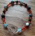 Gemstone Bracelet with a Tibetan Silver Toggle Catch, Blue Dream Agate and Carnelian.