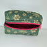 Mini Quilted Christmas Cosmetic Makeup Bag With Gold Snowflake Pattern