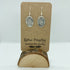Silver Oval Drop/Dangly Earrings with Leaf Imprint and 925 Sterling Silver Hooks