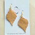 Stainless Steel Real Dried Leafs Dangle Earrings
