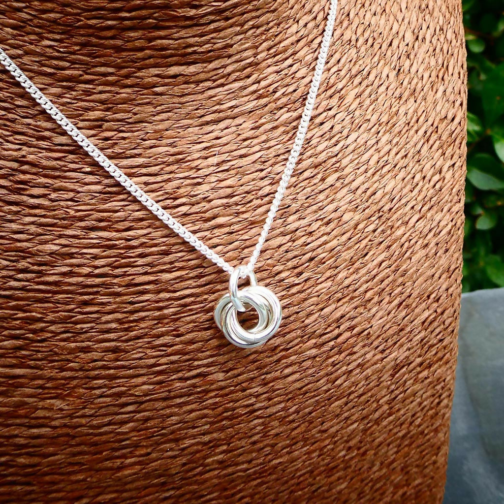 Sterling Silver Trinity Halo Pendant