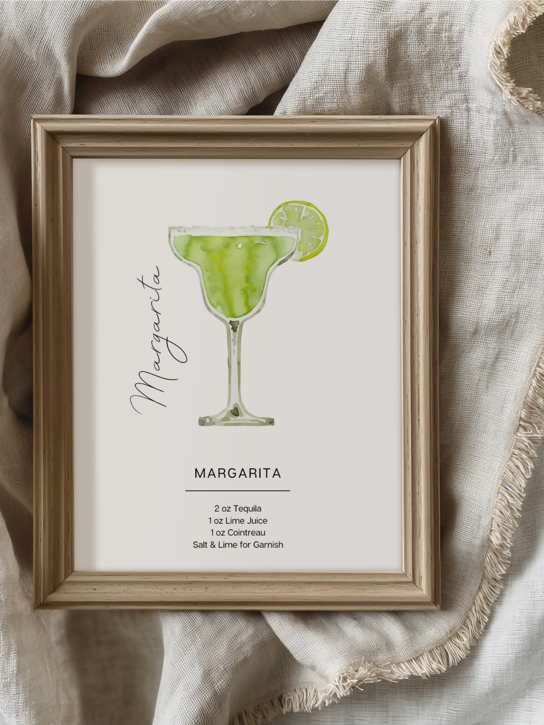 Margarita Recipe Cocktail Art Print