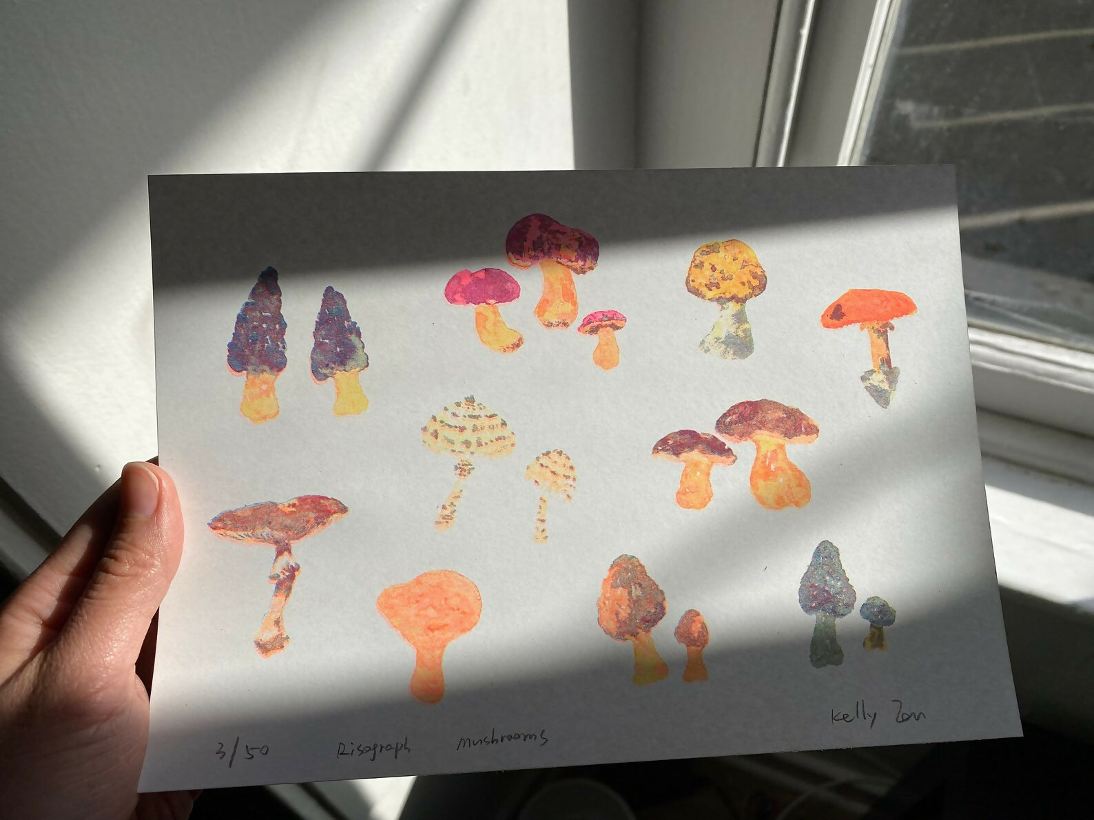 Mushrooms Riso Print A5