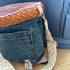Unique Handcrafted Denim Bag Handbag Made From Upcycled Jeans With Leather Belt