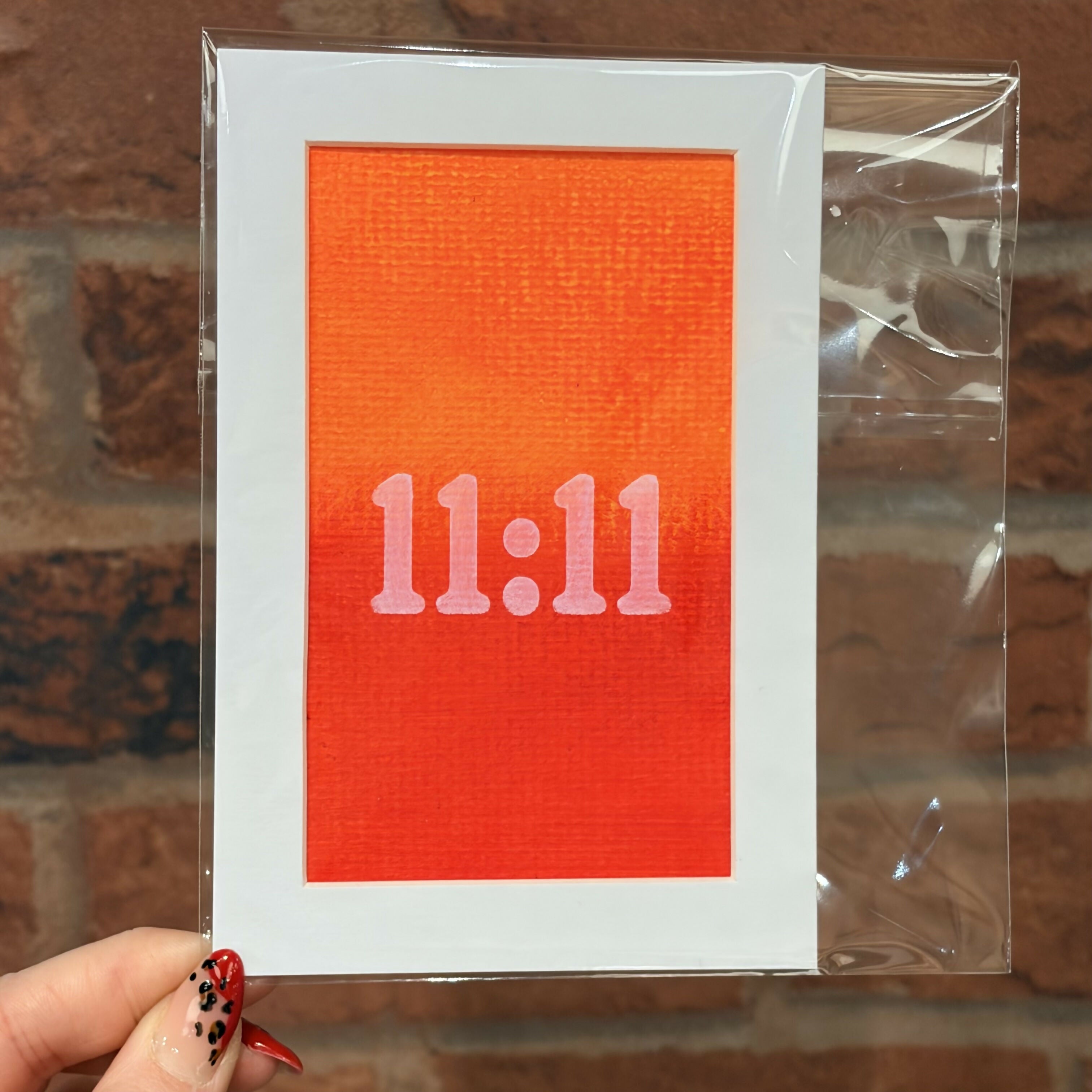 Red & Orange 11:11 Angel Number - Medium Mini Print 12.5cm x 17.5cm