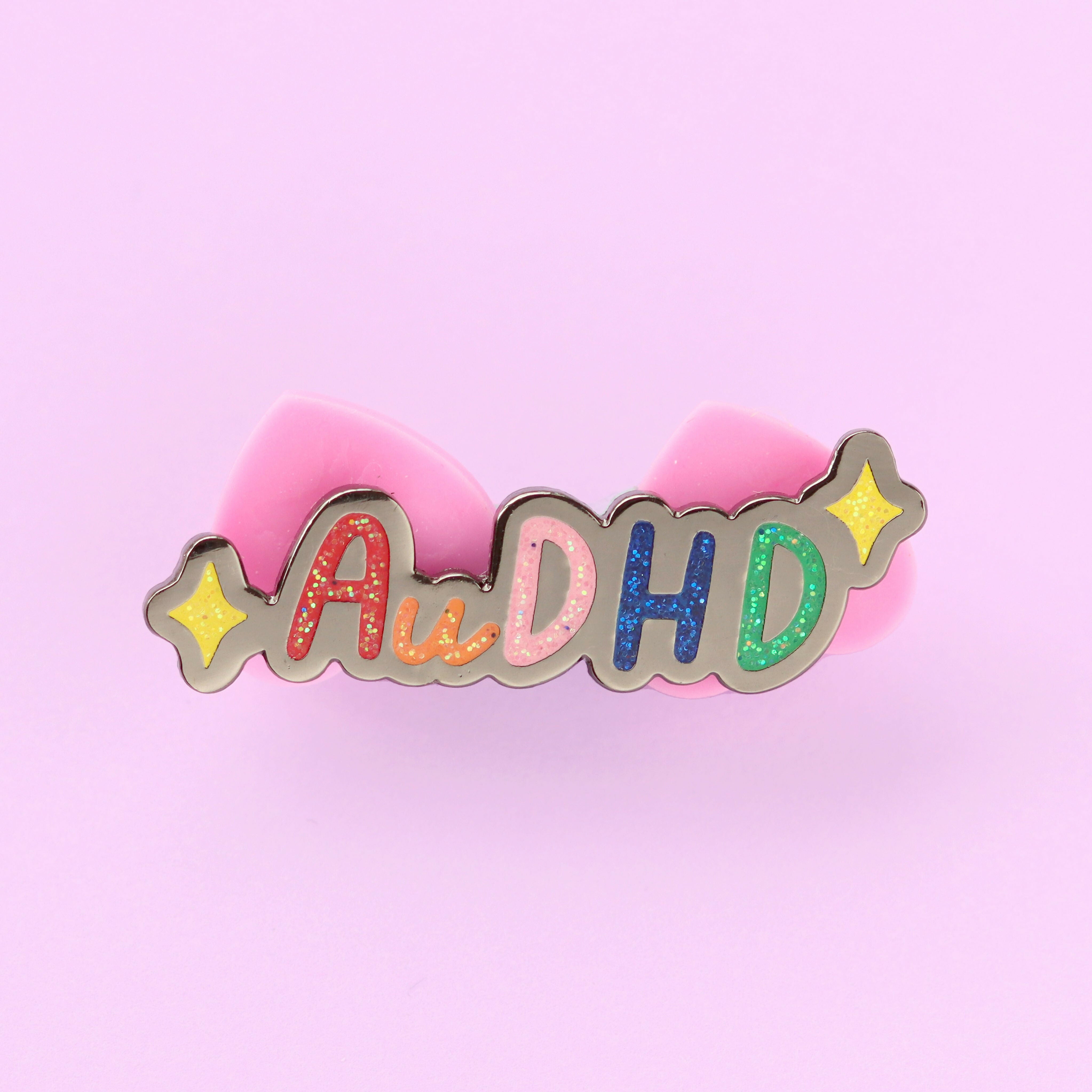 AuDHD Glitter Enamel Pin