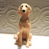 Ceramic Saluki dog sculpture, gold