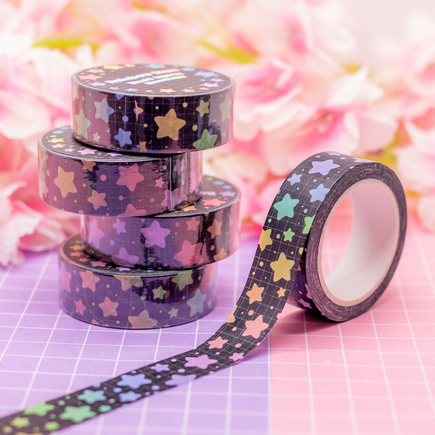 Washi Tape - Rainbow Stars Dark