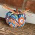 Bright Upcycled Pumpkin Decoration, Colourful Patterned Fabric Ornaments