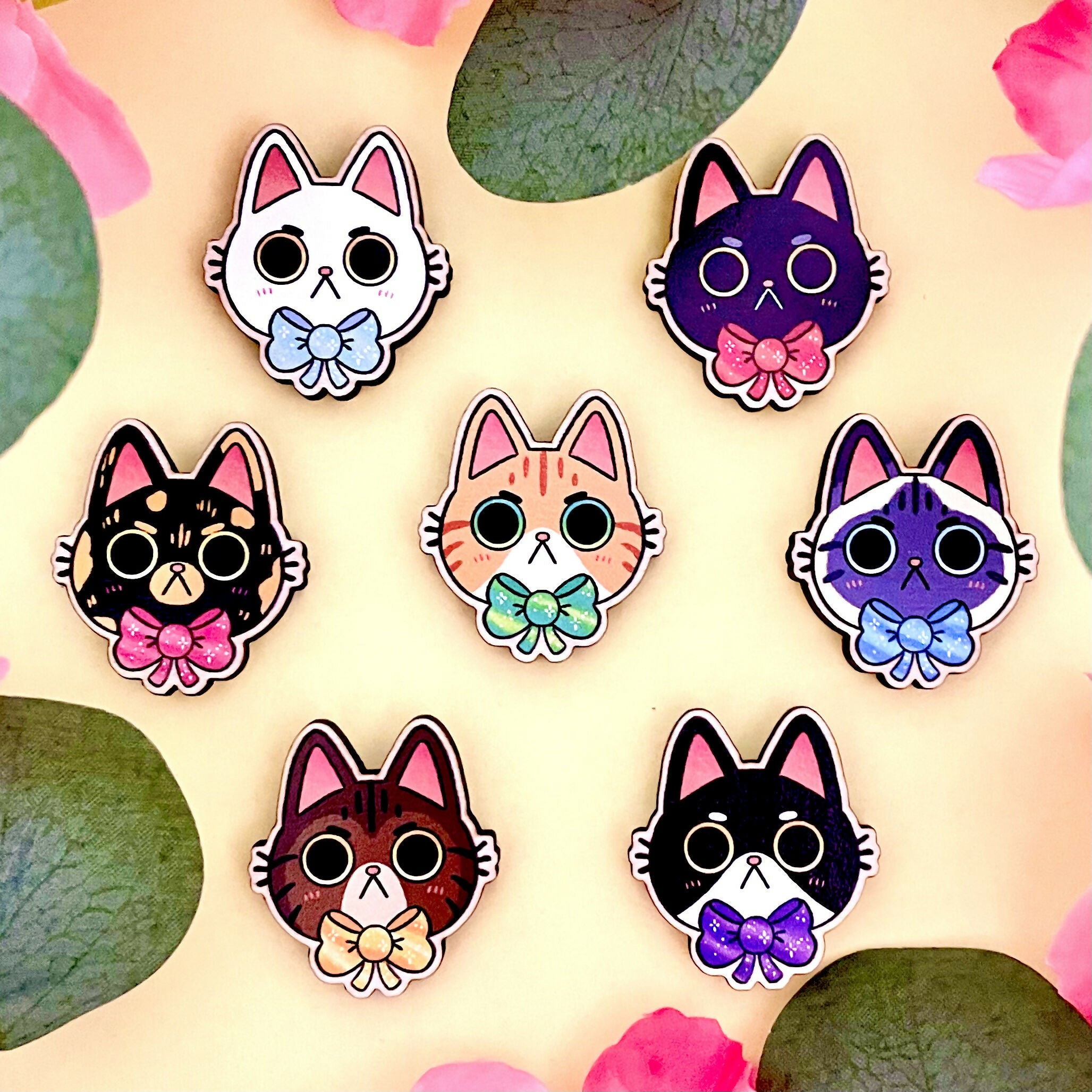 Moody Cat Wooden Pin