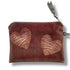 Brown Love Hearts Velvet Zip-Up Pouch